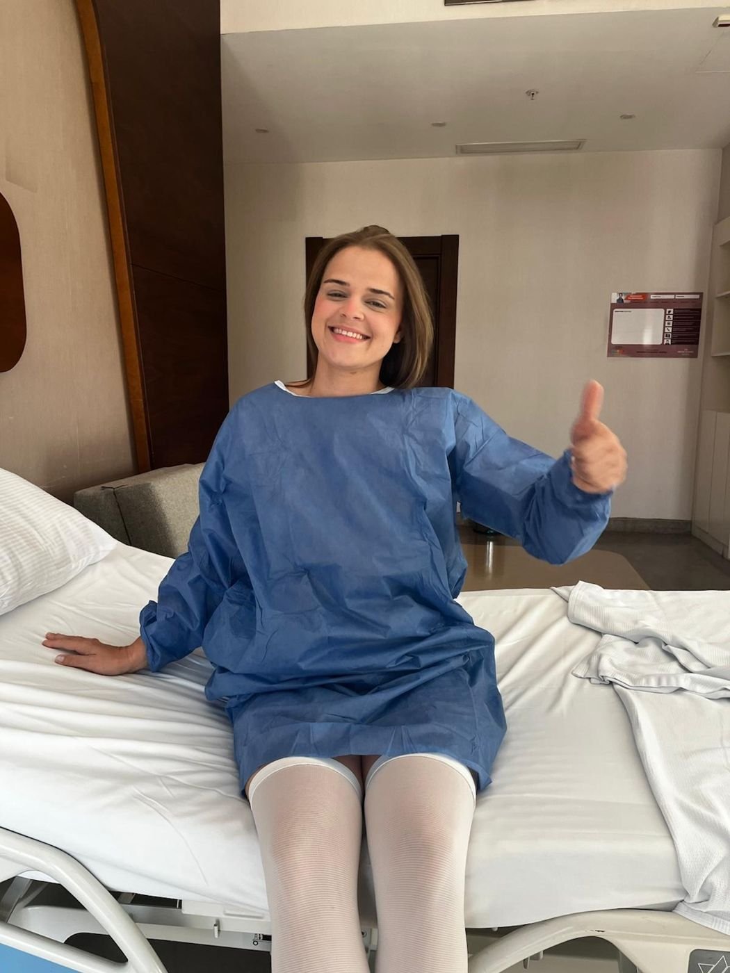 Paciente no quarto do hospital depois da cirurgia
