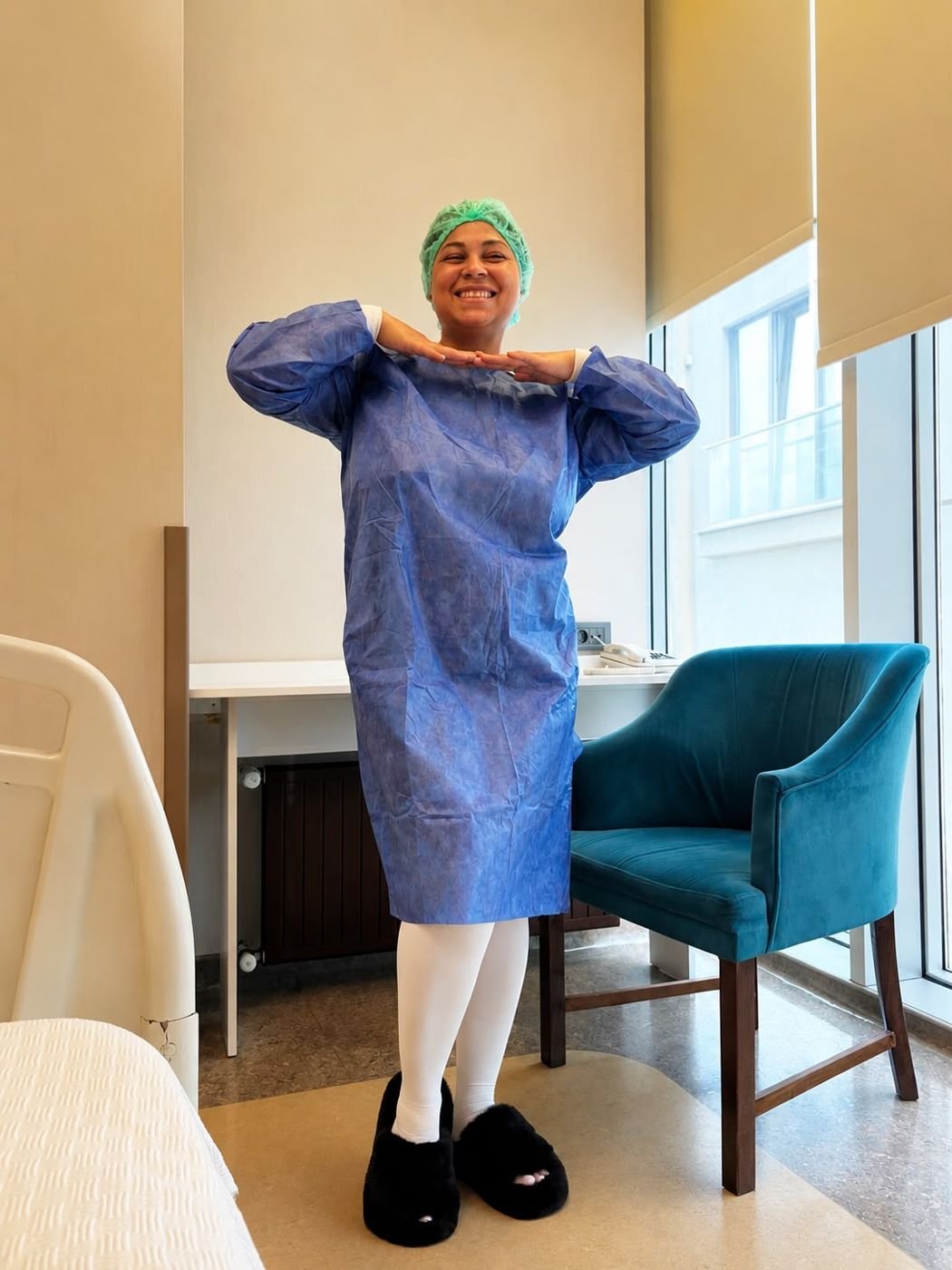 Paciente pronta para a cirurgia
